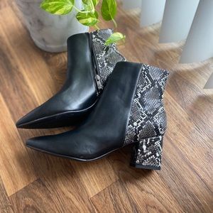 Nine West Ankle Boot with snake skin detail